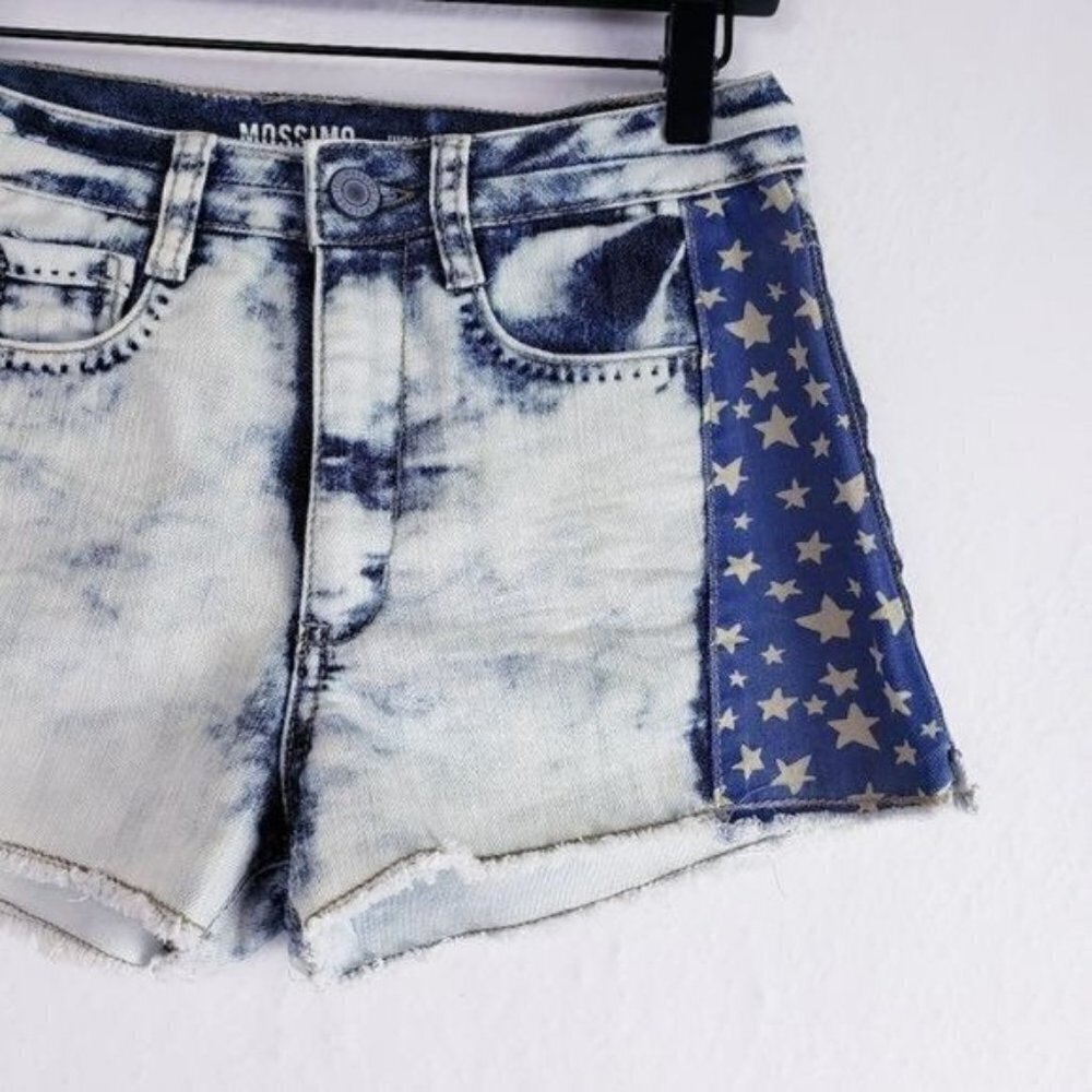 Mossimo‎ Supply High Rise Stars & Stripes Shorts Jean Shorts Patriotic Shorts - Picture 4 of 7